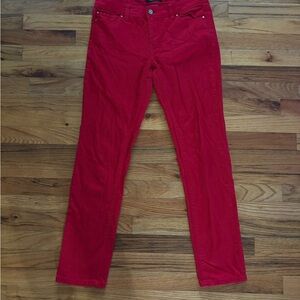 White House Black Market Vibrant Red denim ankle jeans perfect for Hoidays!